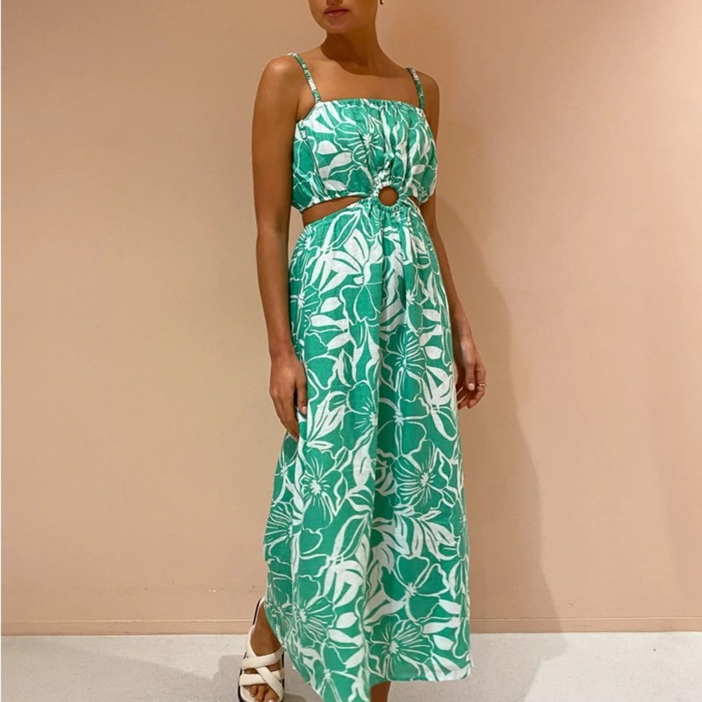 💚 FAITHFUL THE BRAND El Rio Maxi Dress El Mara Floral Green Dress XL